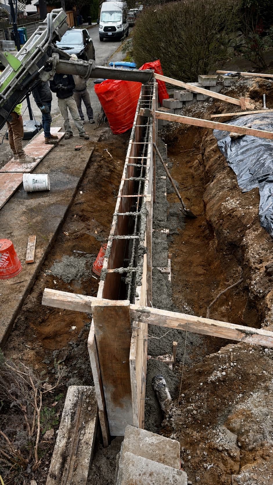 Footings poured