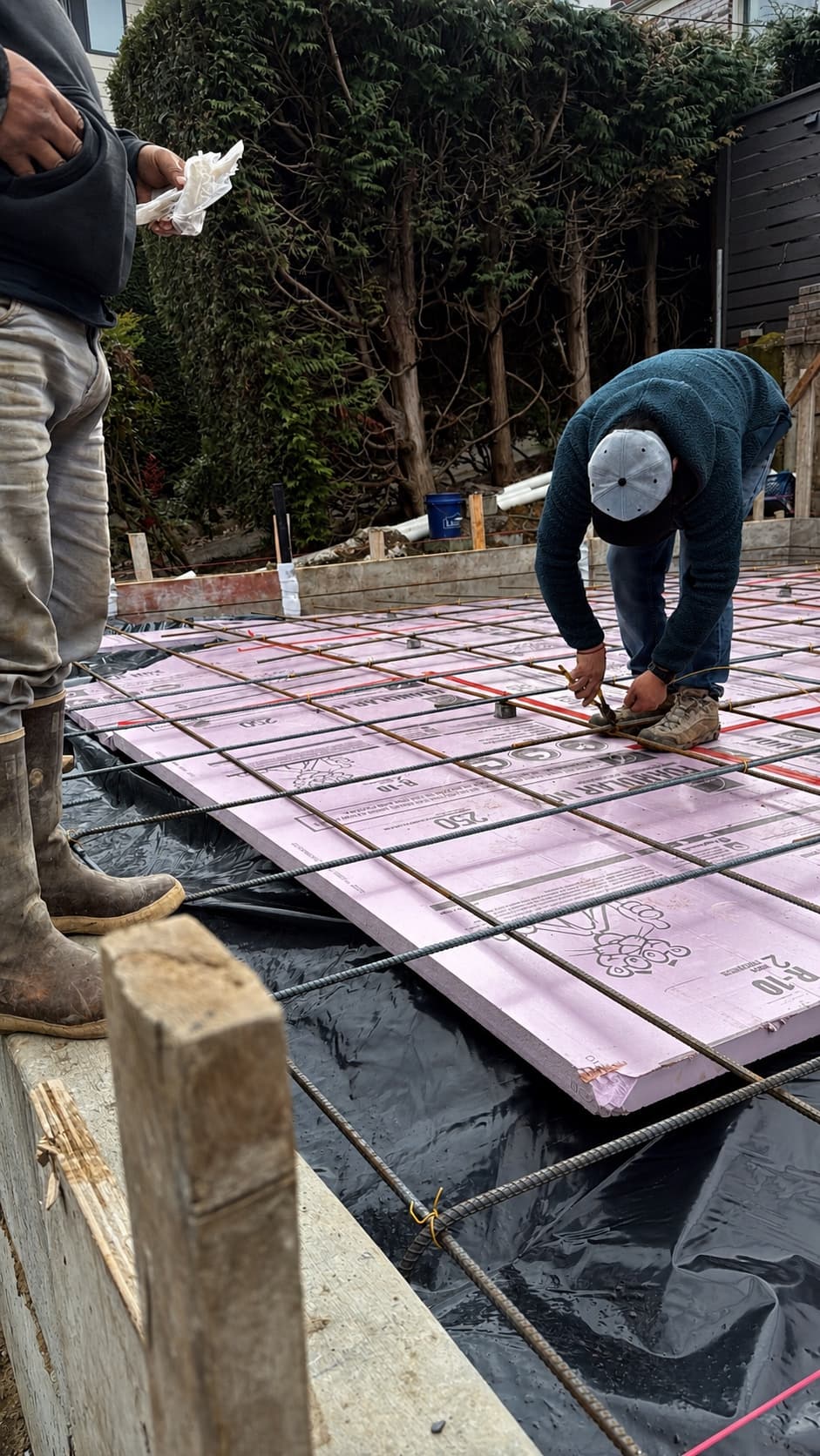 Slab prep + rebar grid