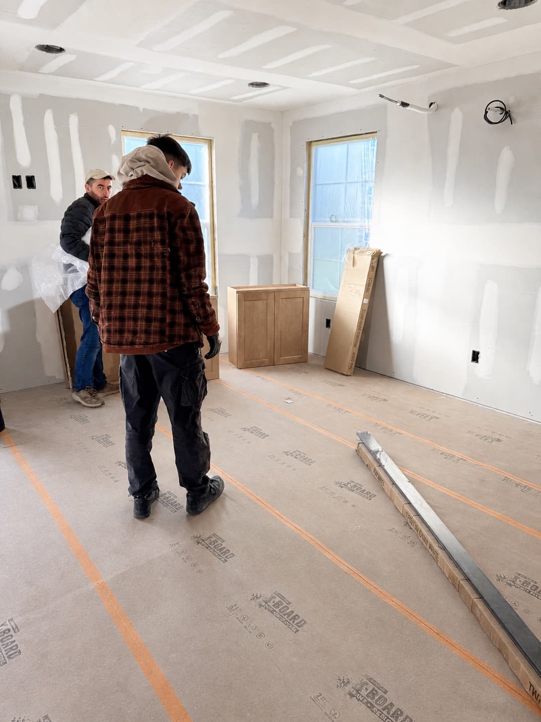 Drywall hung