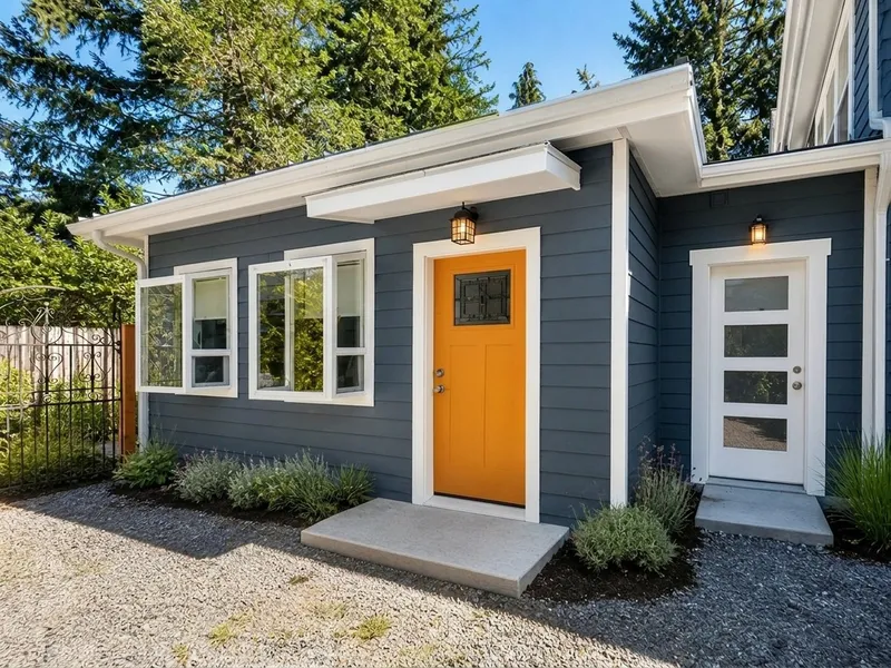 Finished attached ADU exterior in Bellevue