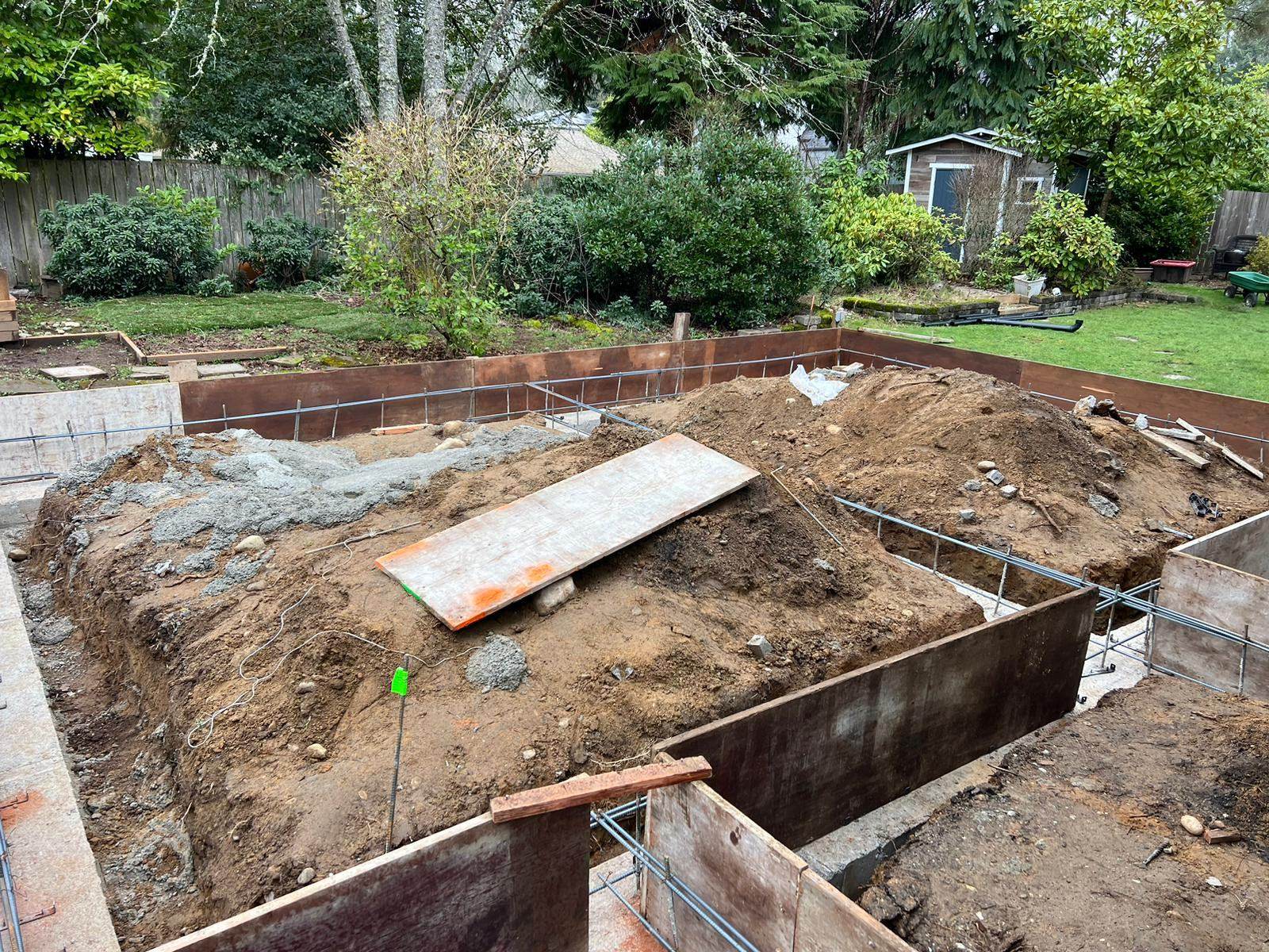 Foundation forms and rebar