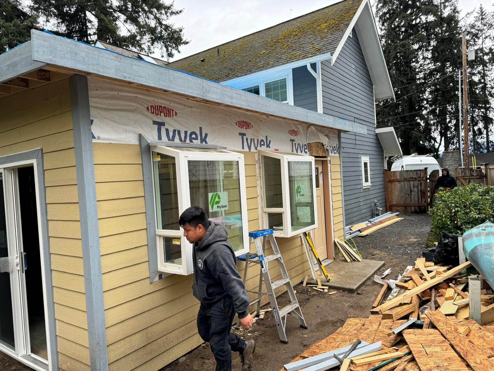 Windows installed and siding starting