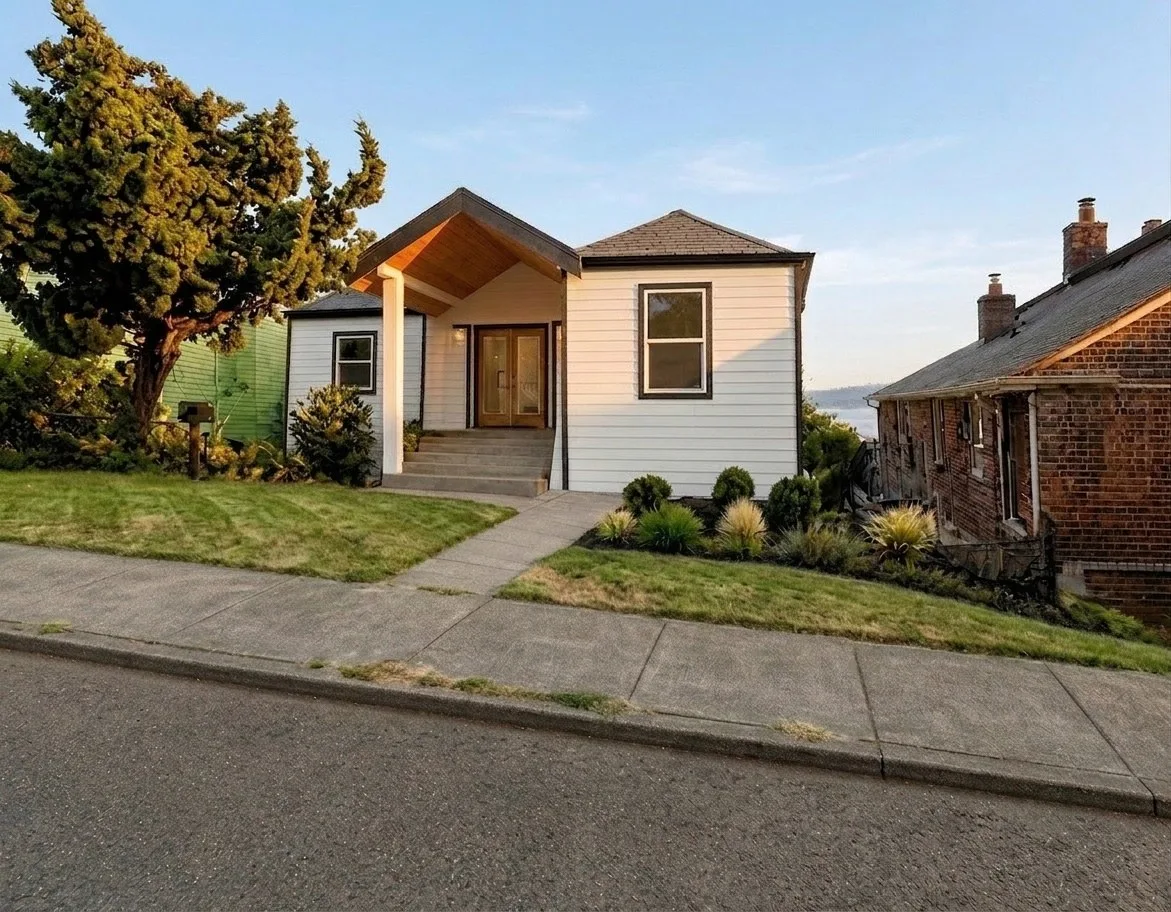 New construction custom home with Lake Washington views, in finish phase, by MNBE