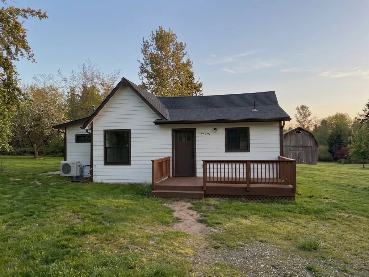 Detached ADU in Redmond, WA. 100 year structure rebuilt to studs by MNBE