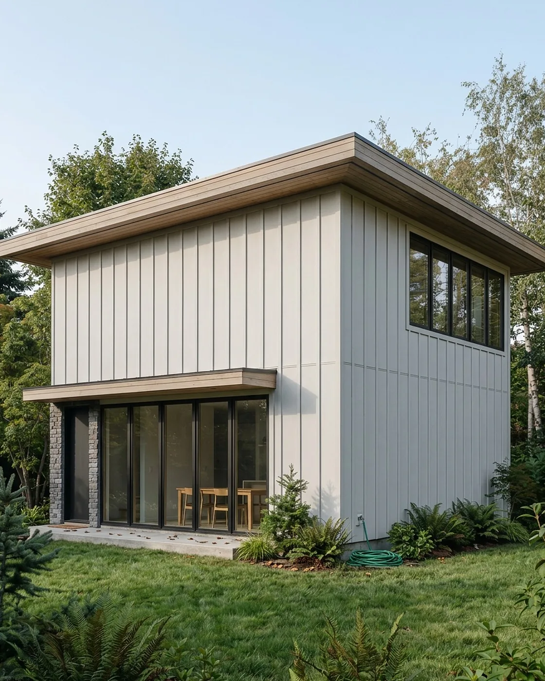 Permit-cleared modern construction detail in the Seattle area, shepherded through plan-check by MNBE