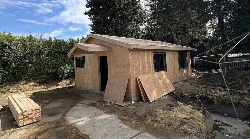 ADU framed and sheathed in White Center, Seattle