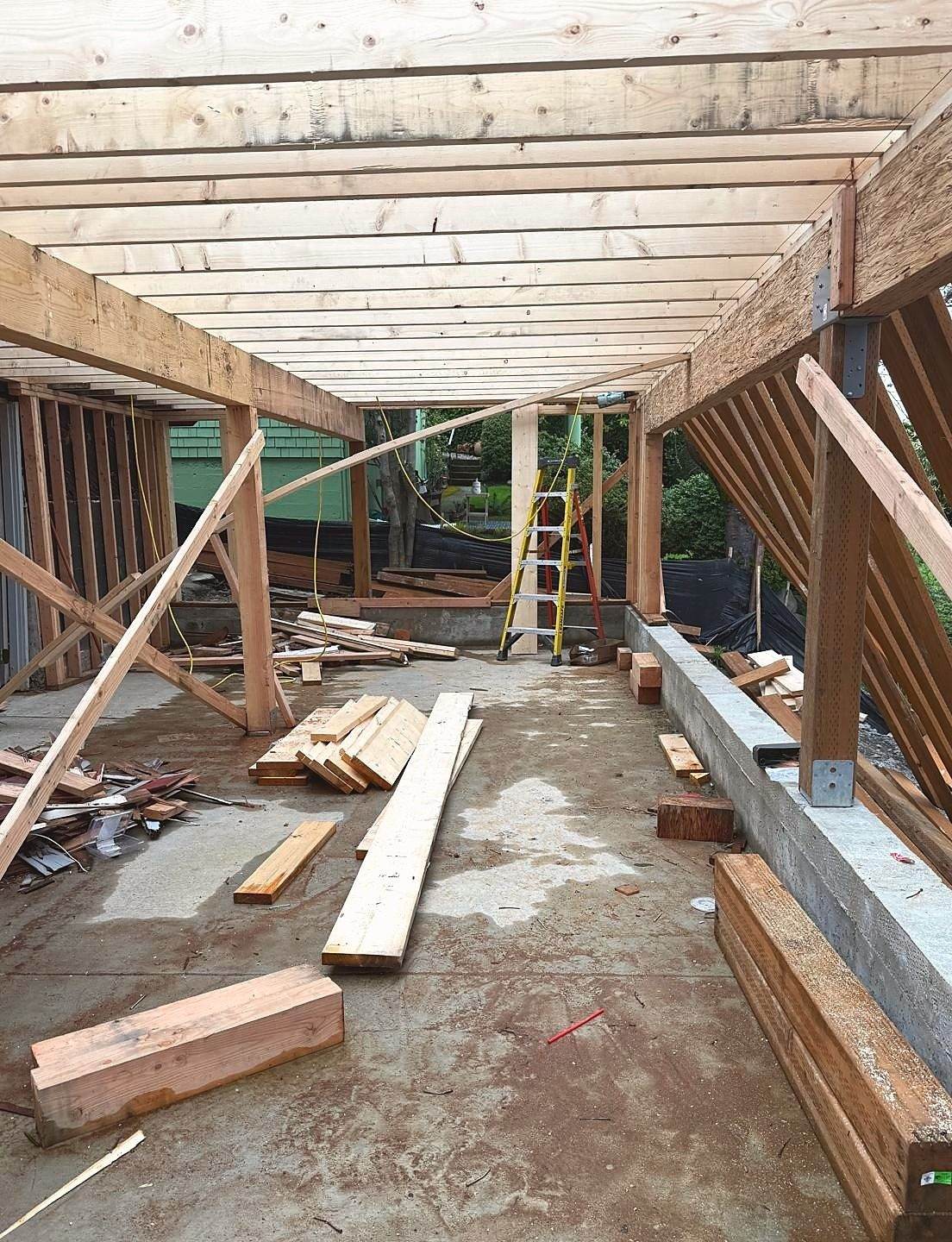 Covered deck framing