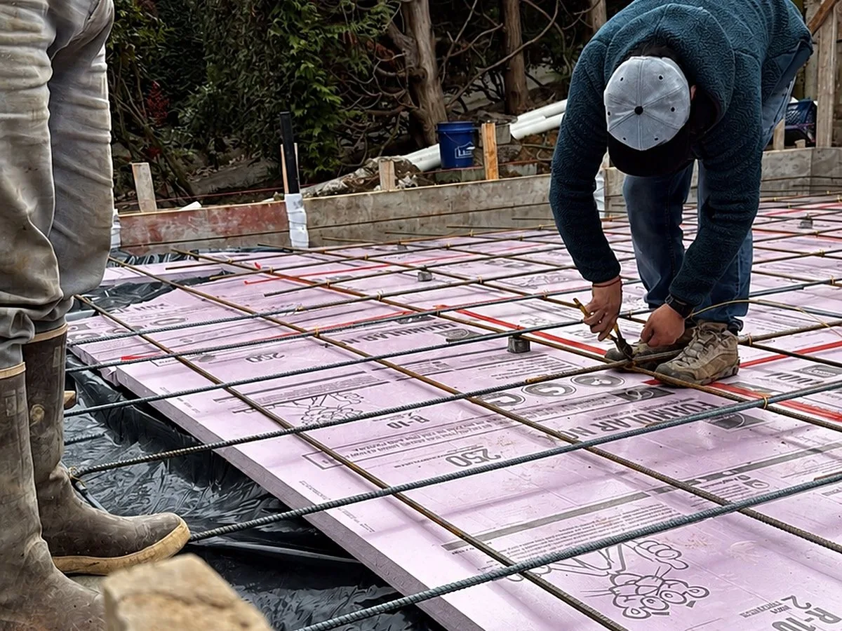 Slab prep and rebar grid