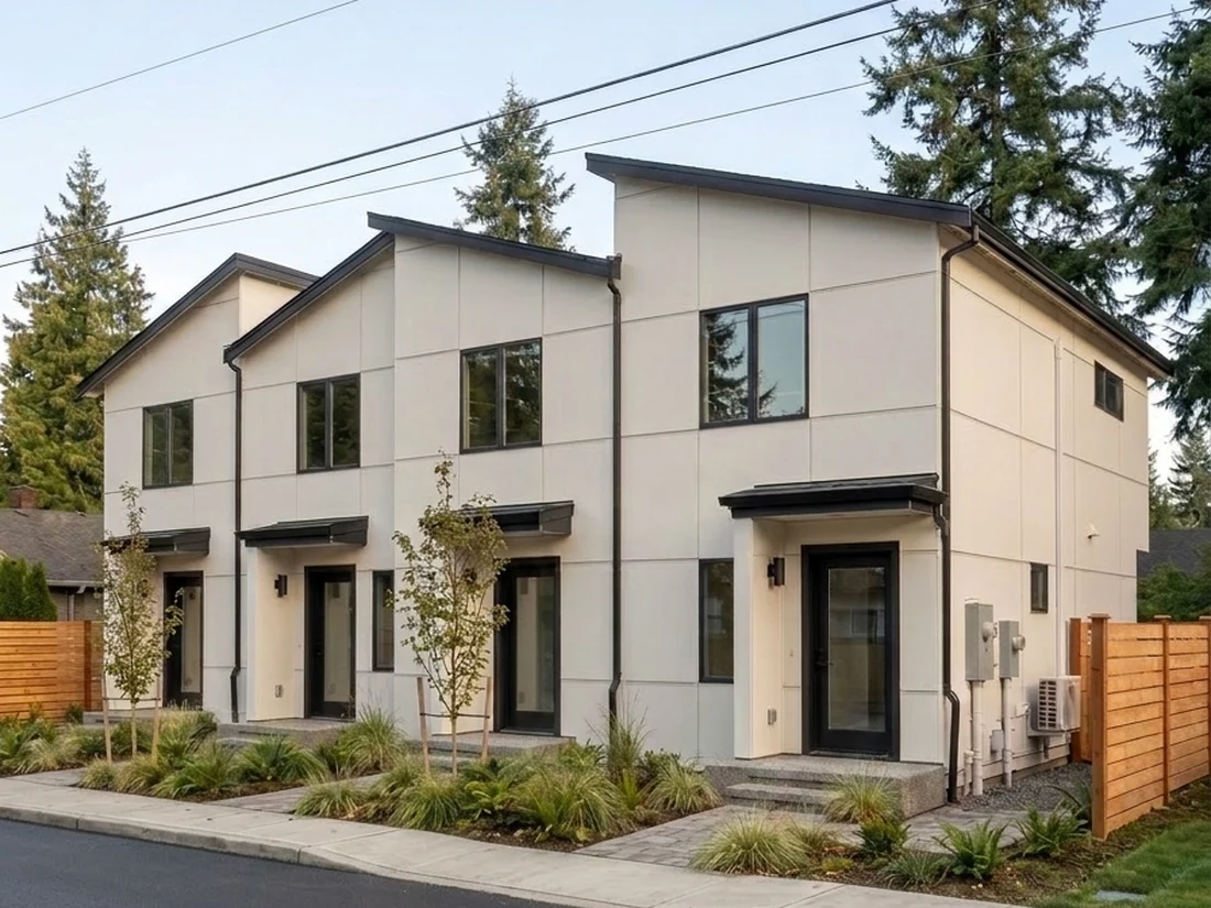 Modern new construction homes, the kind MNBE builds in the Seattle area