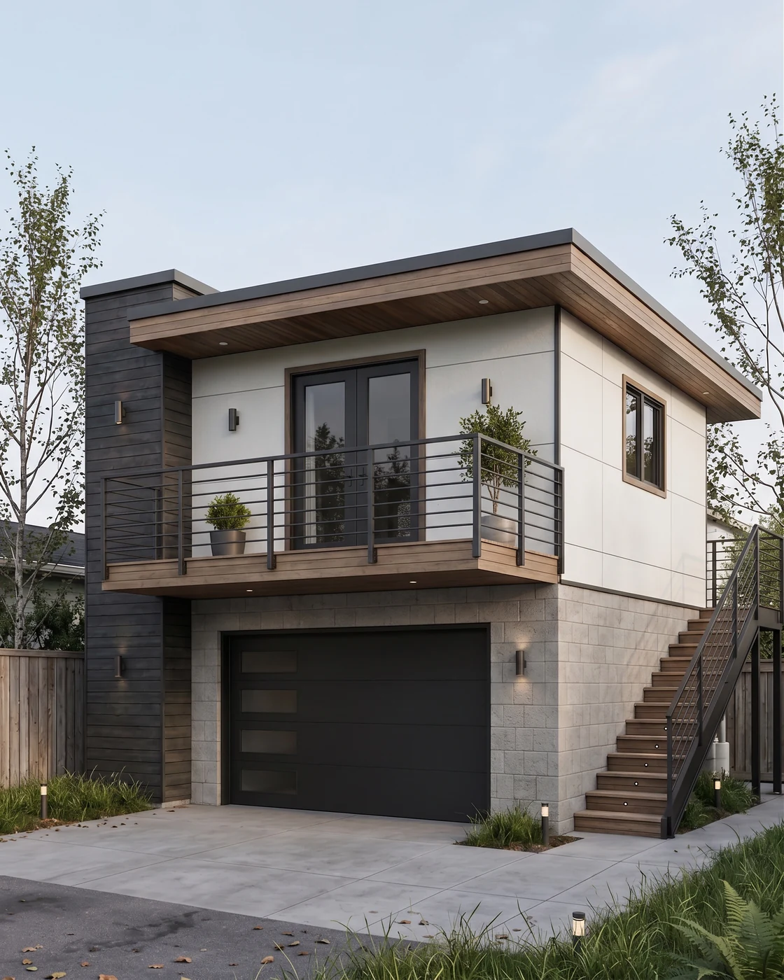 MNBE project in the Seattle area moving through the permit phase with charcoal cladding and warm lit windows