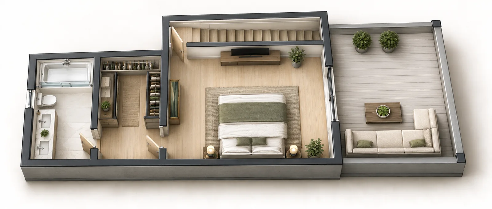 The Upper Floor: Attached Accessory Dwelling Unit in Bellevue, WA by MNBE Construction and Development