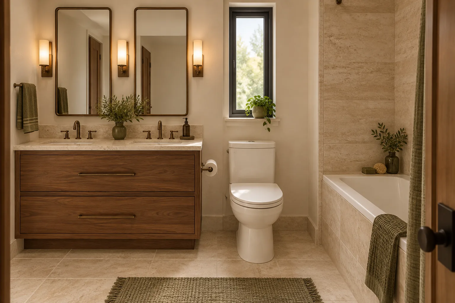 Primary Bath: Attached Accessory Dwelling Unit in Bellevue, WA by MNBE Construction and Development