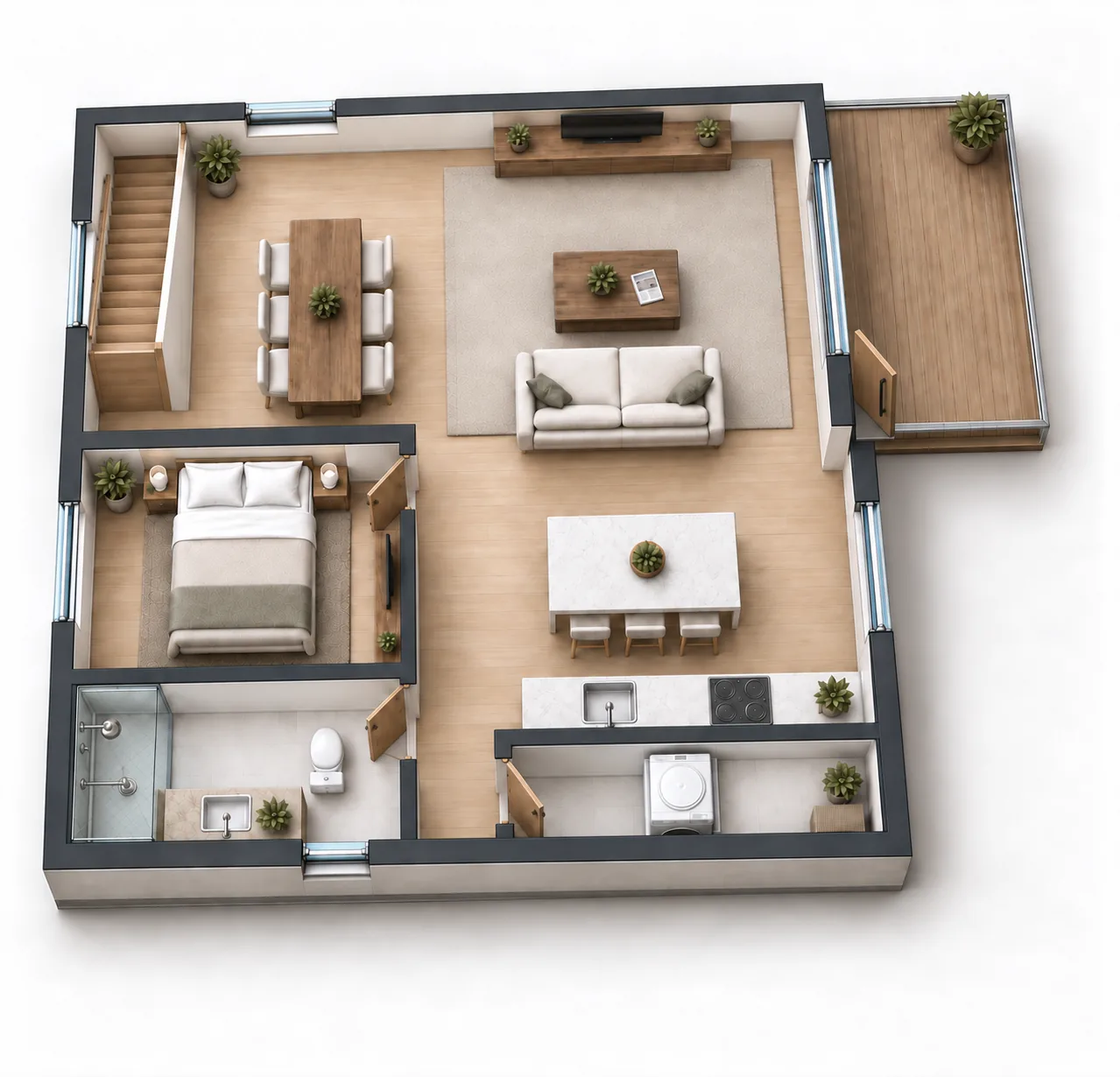 The Main Floor: Four-Bedroom Two-Story Family Home in Bellevue, WA by MNBE Construction and Development
