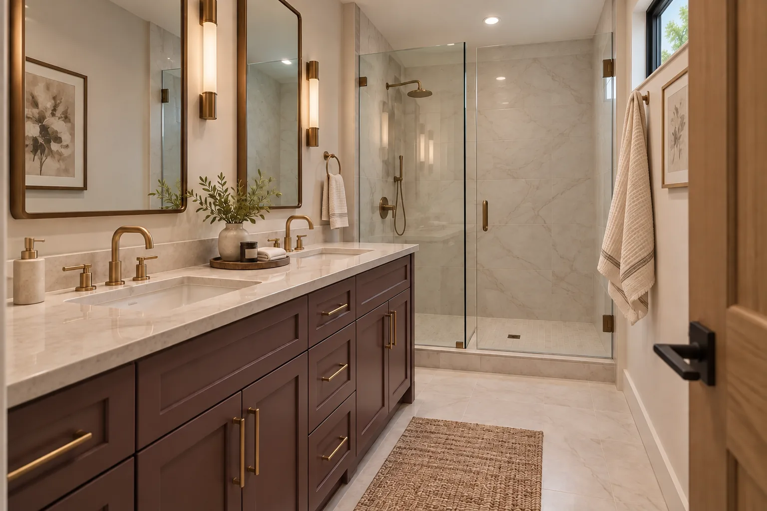 Primary Bath: Four-Bedroom Two-Story Family Home in Bellevue, WA by MNBE Construction and Development