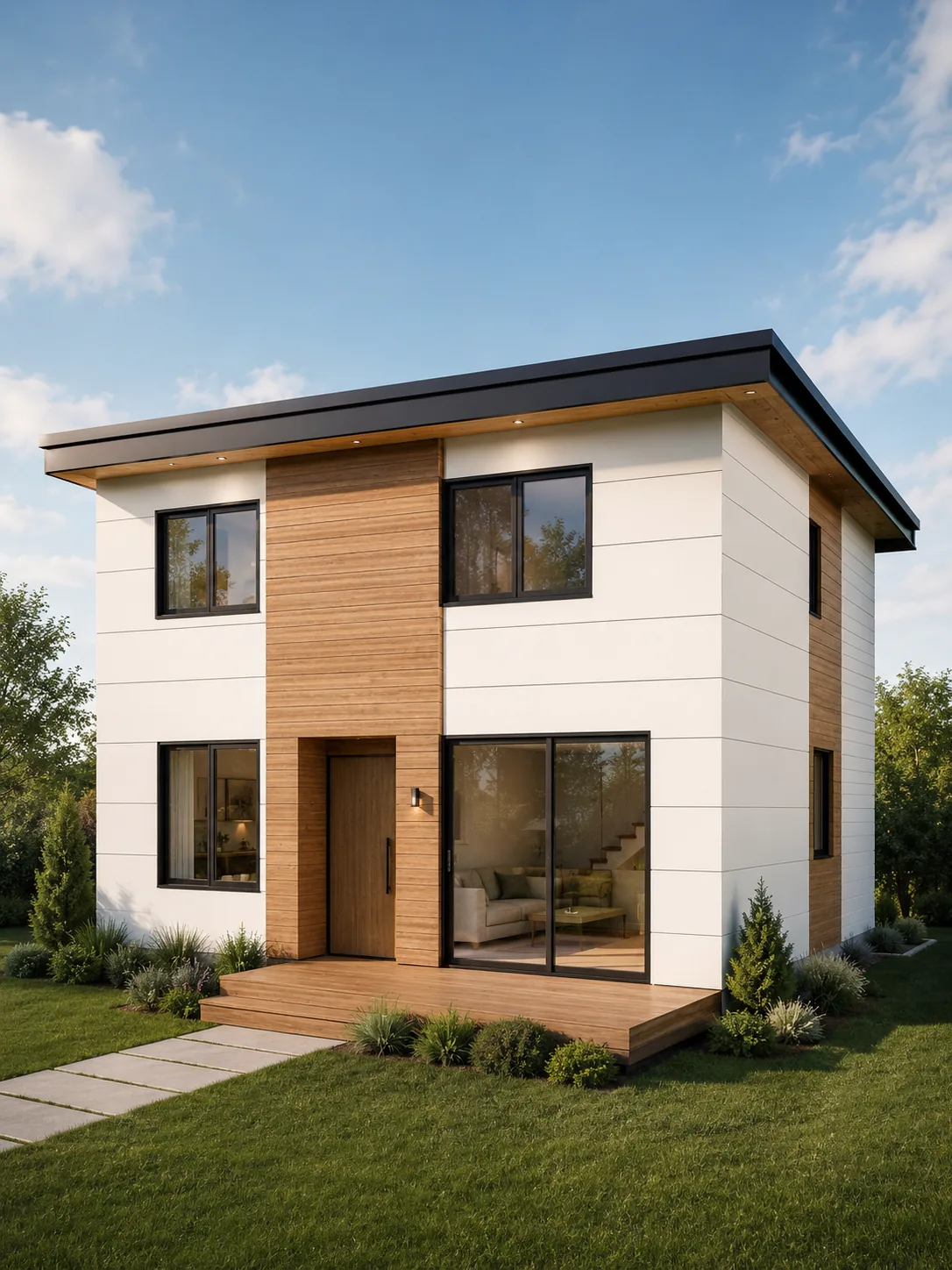 Exterior rendering 1 of the Bellevue — Four-Bedroom project by MNBE Construction