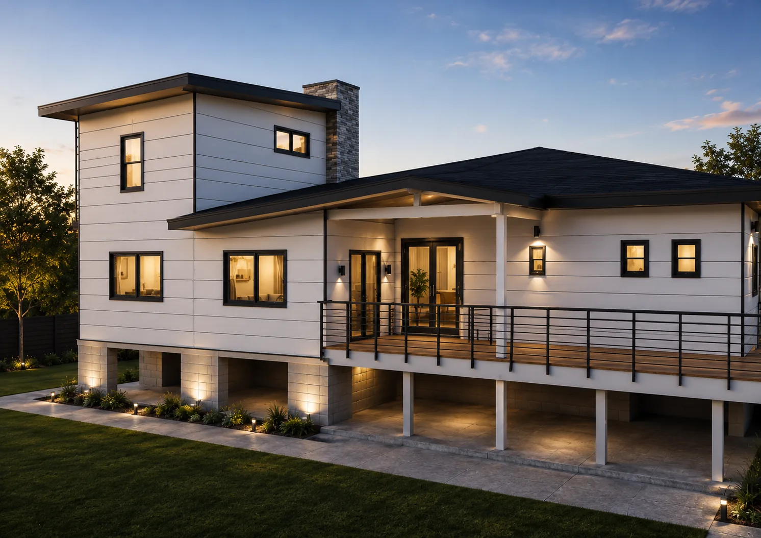 Exterior rendering 1 of the Bellevue project by MNBE Construction