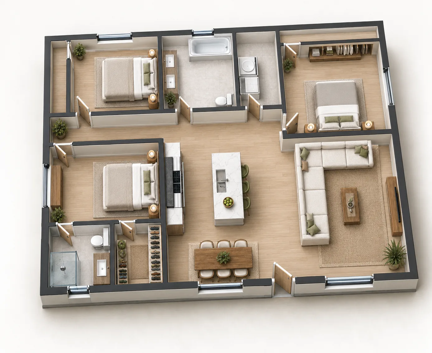 The Main Floor: Single-Story Three-Bedroom Residence in Bellevue, WA by MNBE Construction and Development