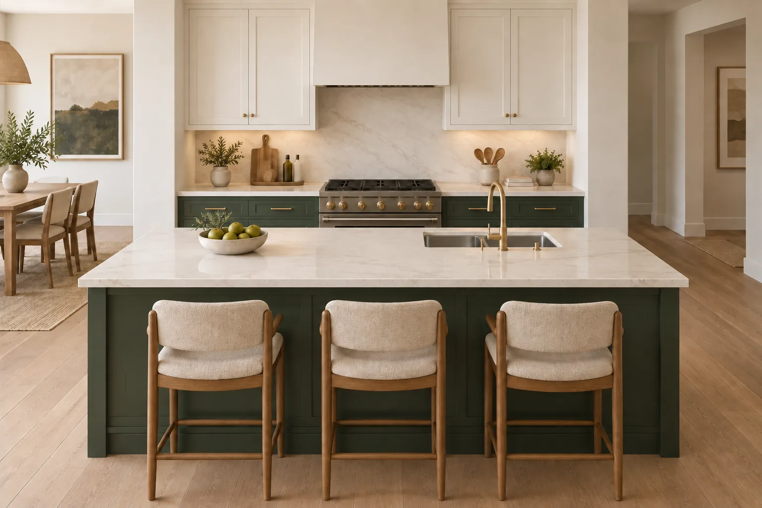 Kitchen & Dining: Single-Story Three-Bedroom Residence in Bellevue, WA by MNBE Construction and Development