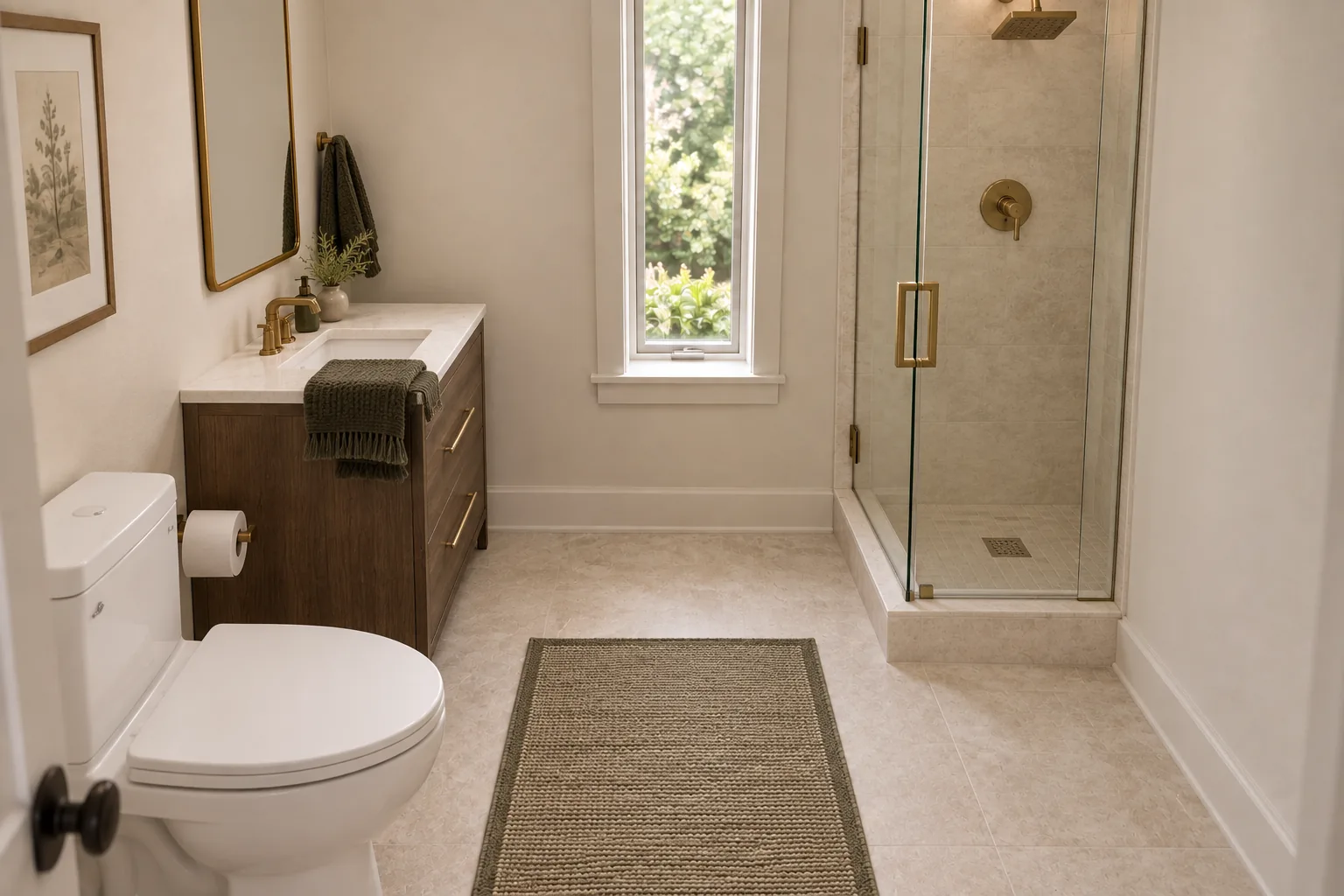 Primary Bath: Single-Story Three-Bedroom Residence in Bellevue, WA by MNBE Construction and Development