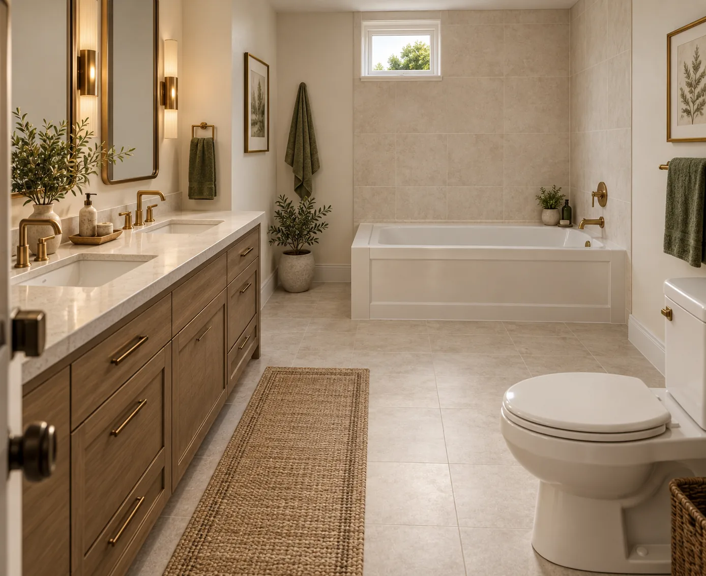 Shared Bath: Single-Story Three-Bedroom Residence in Bellevue, WA by MNBE Construction and Development
