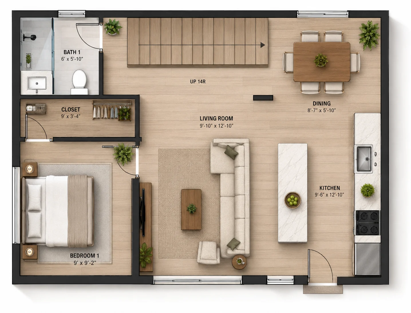 Entry Level floor plan for the Everett — DADU project