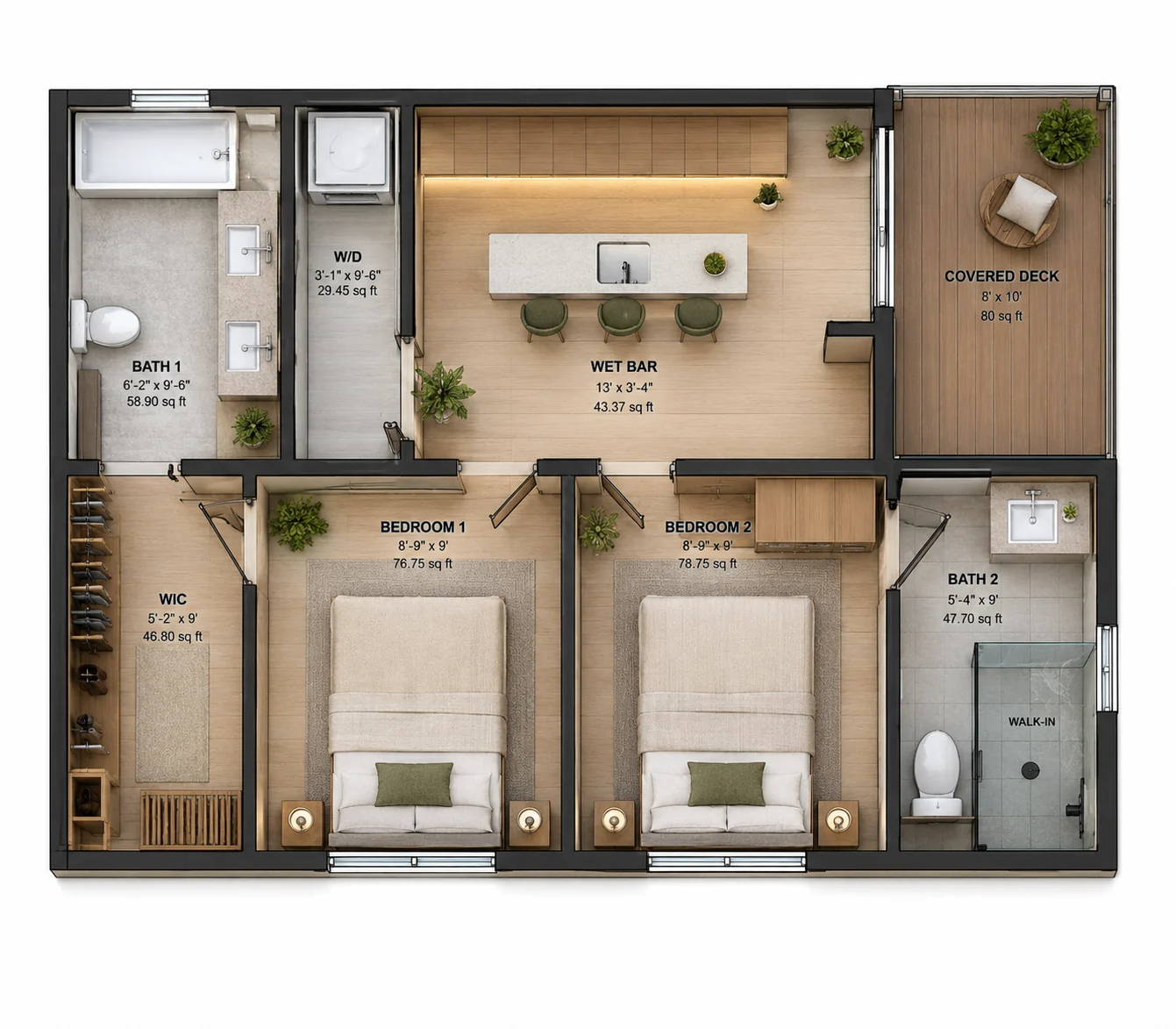 Upper Level floor plan for the Everett — DADU project