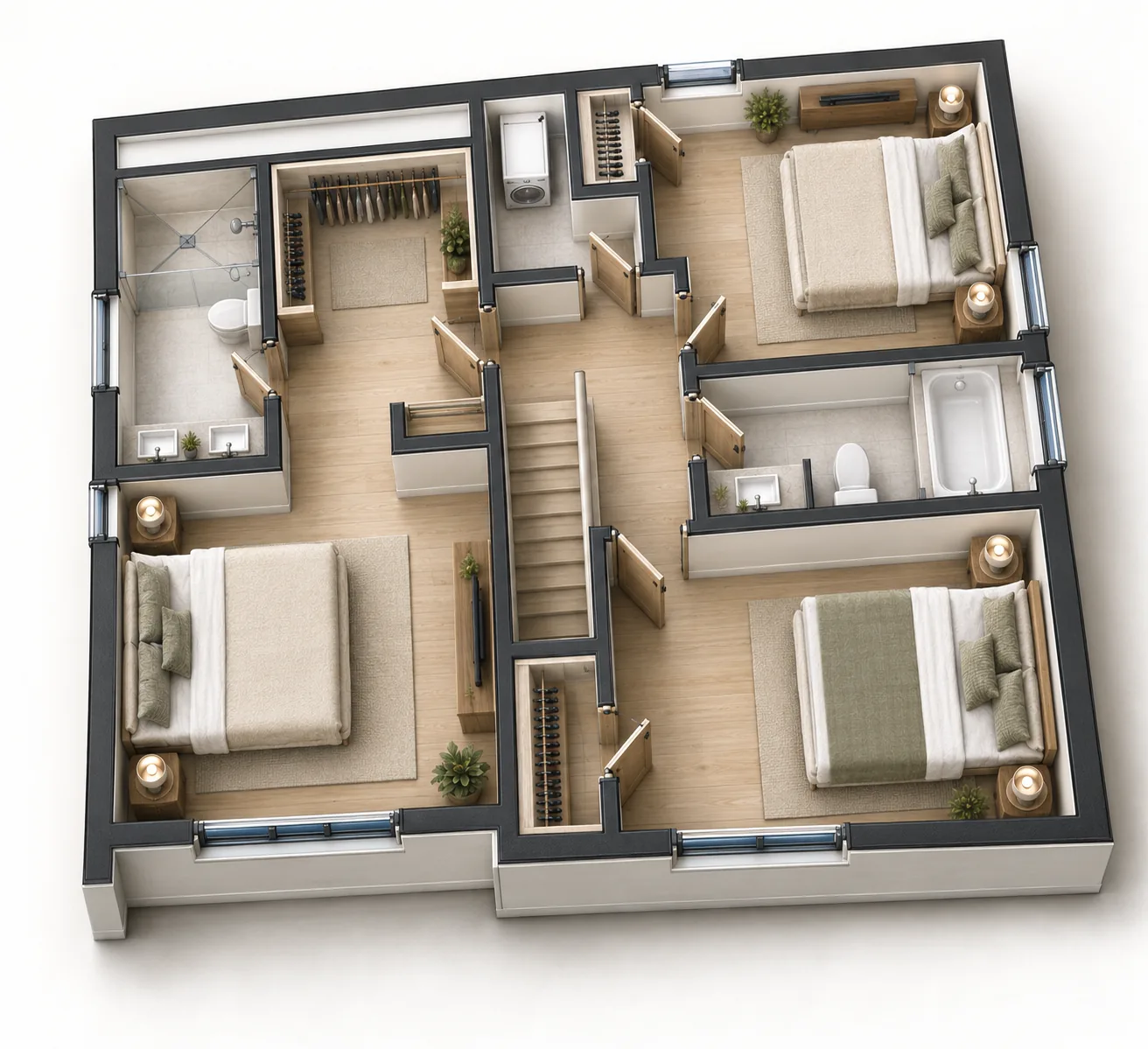The Upper Floor: Family Home with Garage in Kenmore, WA by MNBE Construction and Development