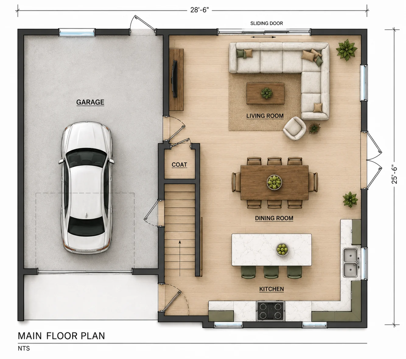 Entry Level floor plan for the Kenmore project
