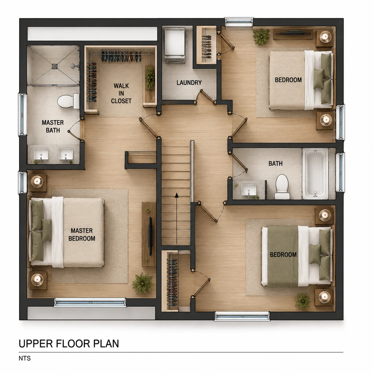 Upper Level floor plan for the Kenmore project