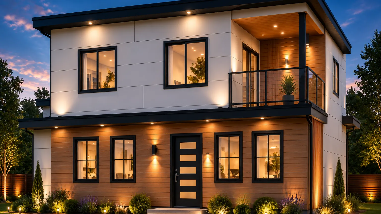 Modern two story home designed and built by MNBE Construction in the Puget Sound region