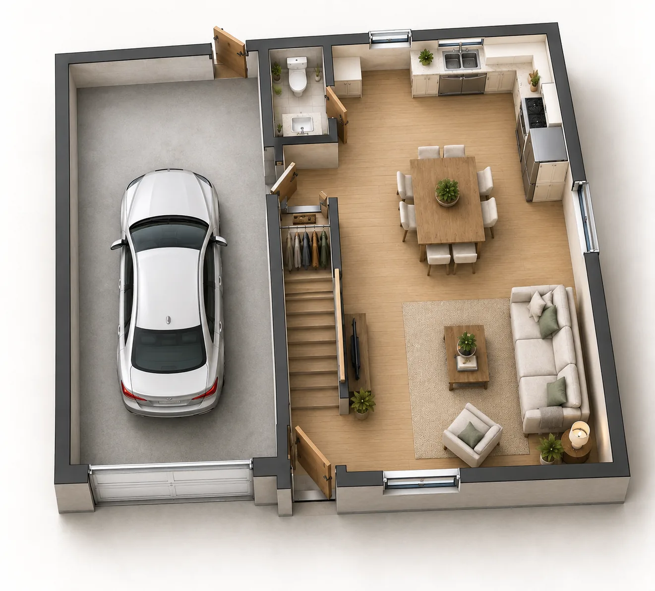 The Main Floor: Two-Story Home with Garage in Kirkland, WA by MNBE Construction and Development