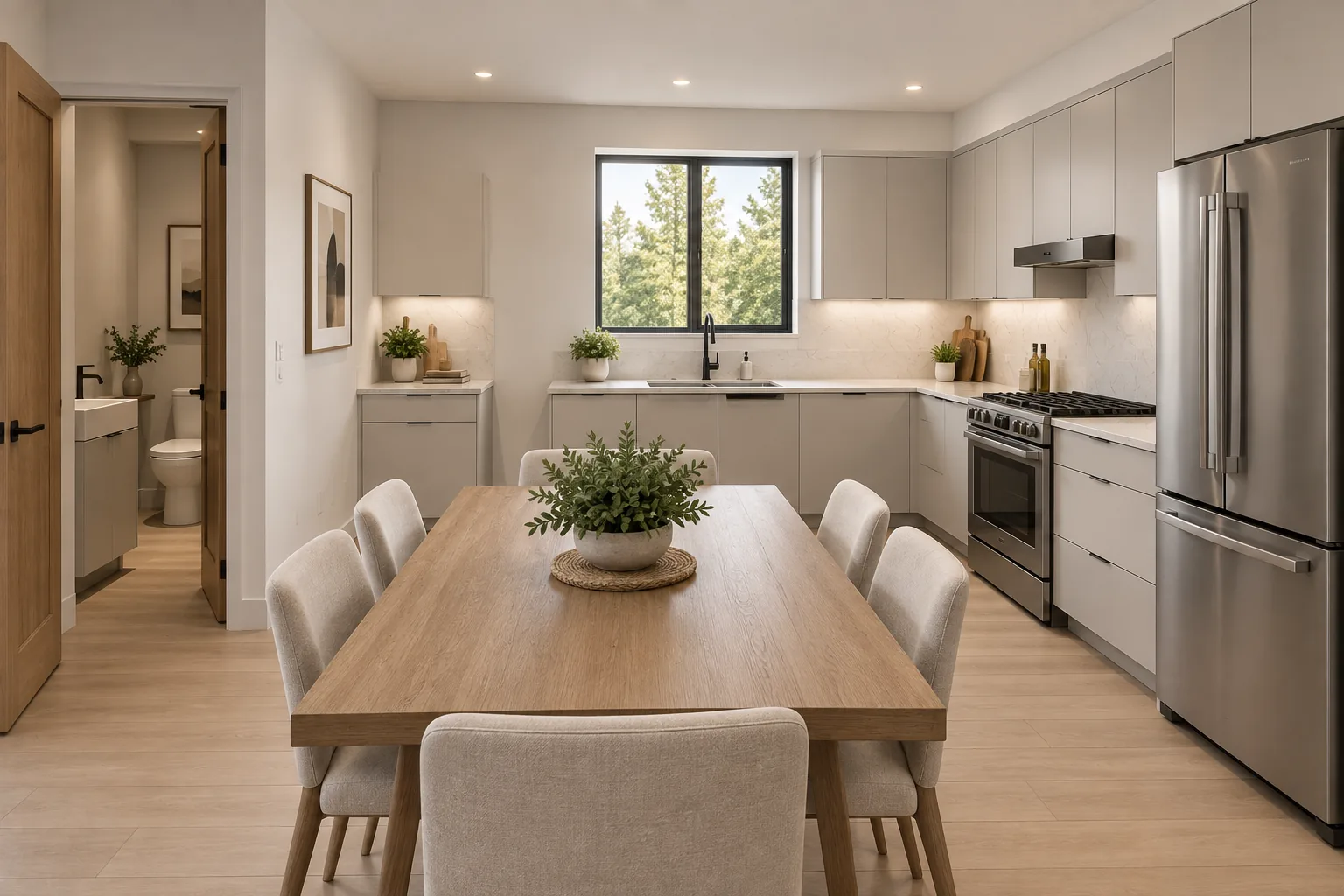 Kitchen & Dining: Two-Story Home with Garage in Kirkland, WA by MNBE Construction and Development