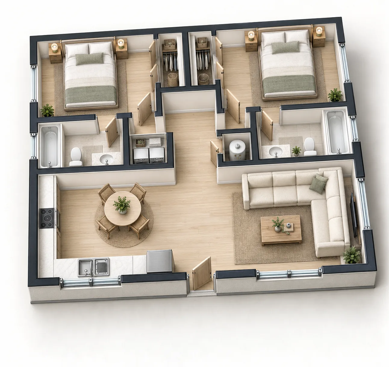 The Main Floor: Modern Residence in Lynnwood, WA by MNBE Construction and Development