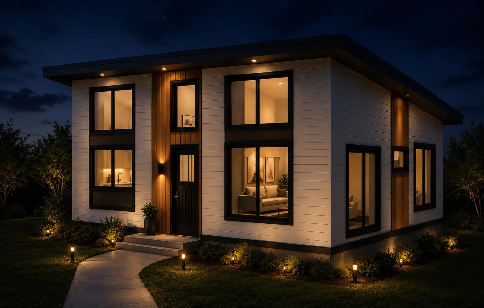 Exterior rendering 1 of the Lynnwood — Modern Design project by MNBE Construction