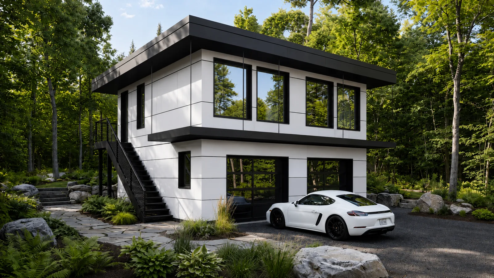 Exterior rendering 1 of the Magnolia, Seattle project by MNBE Construction