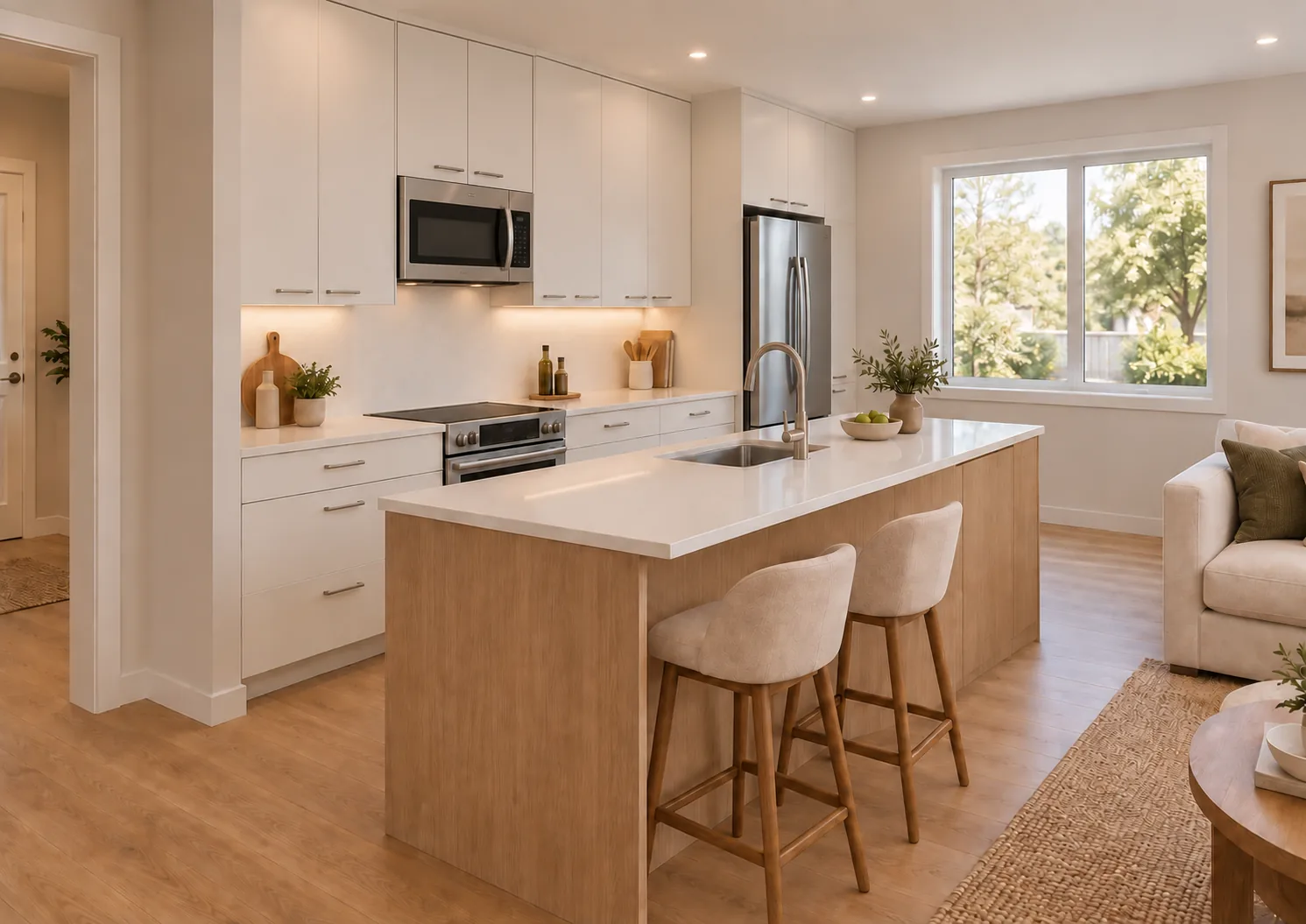 Kitchen & Dining: Modern One-Bedroom Home in Renton, WA by MNBE Construction and Development