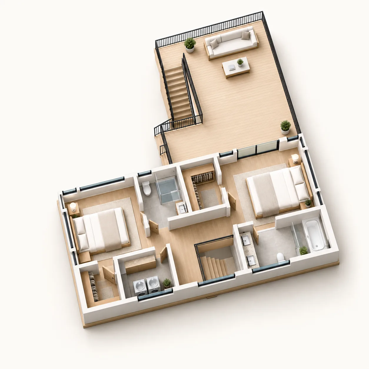 The Upper Floor: DADU with Garage & Roof Deck in Seattle, WA by MNBE Construction and Development