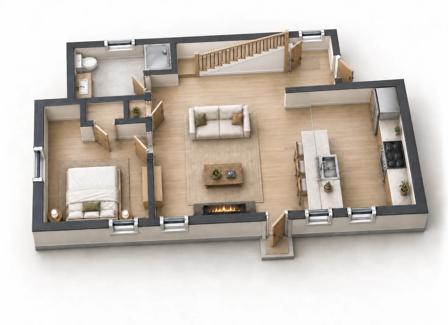 The Main Floor: Compact Two-Story Residence in Shoreline, WA by MNBE Construction and Development