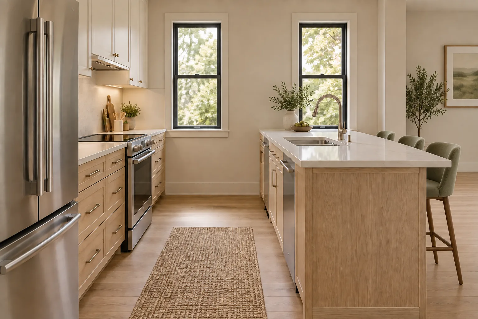 Kitchen: Compact Two-Story Residence in Shoreline, WA by MNBE Construction and Development